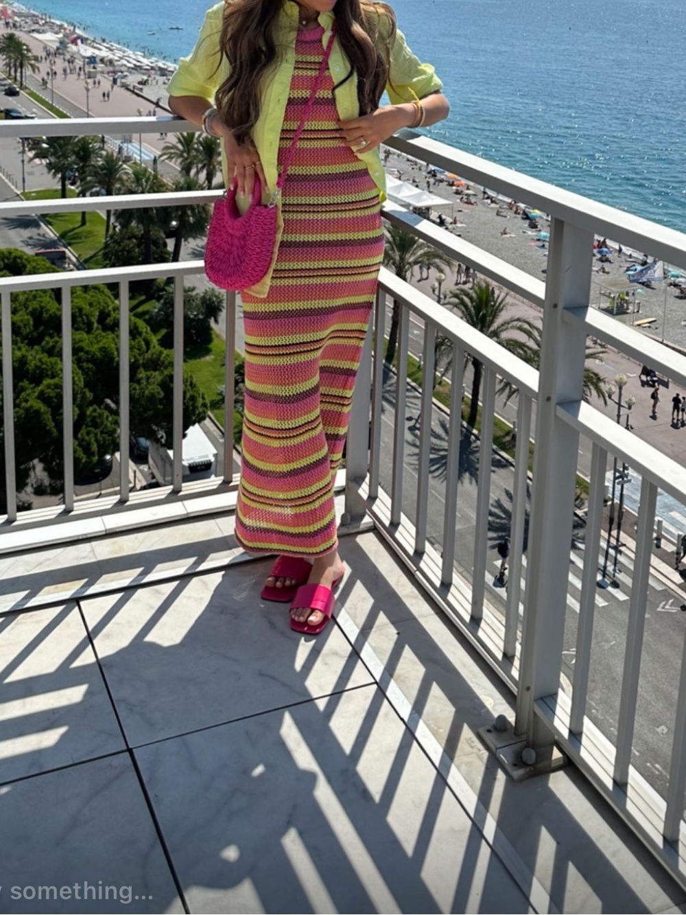 J. Crew Pink & Yellow Striped Knit Maxi Dress And Top